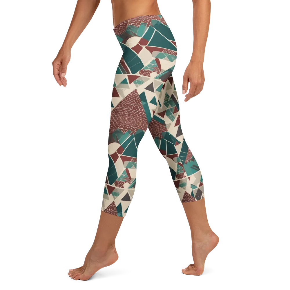 Alpine Mosaic on Capri Leggings — Left