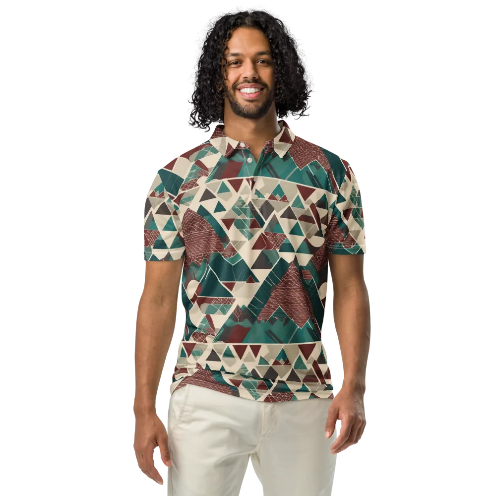 Alpine Mosaic on Men's Slim Fit Polo Shirt — Front