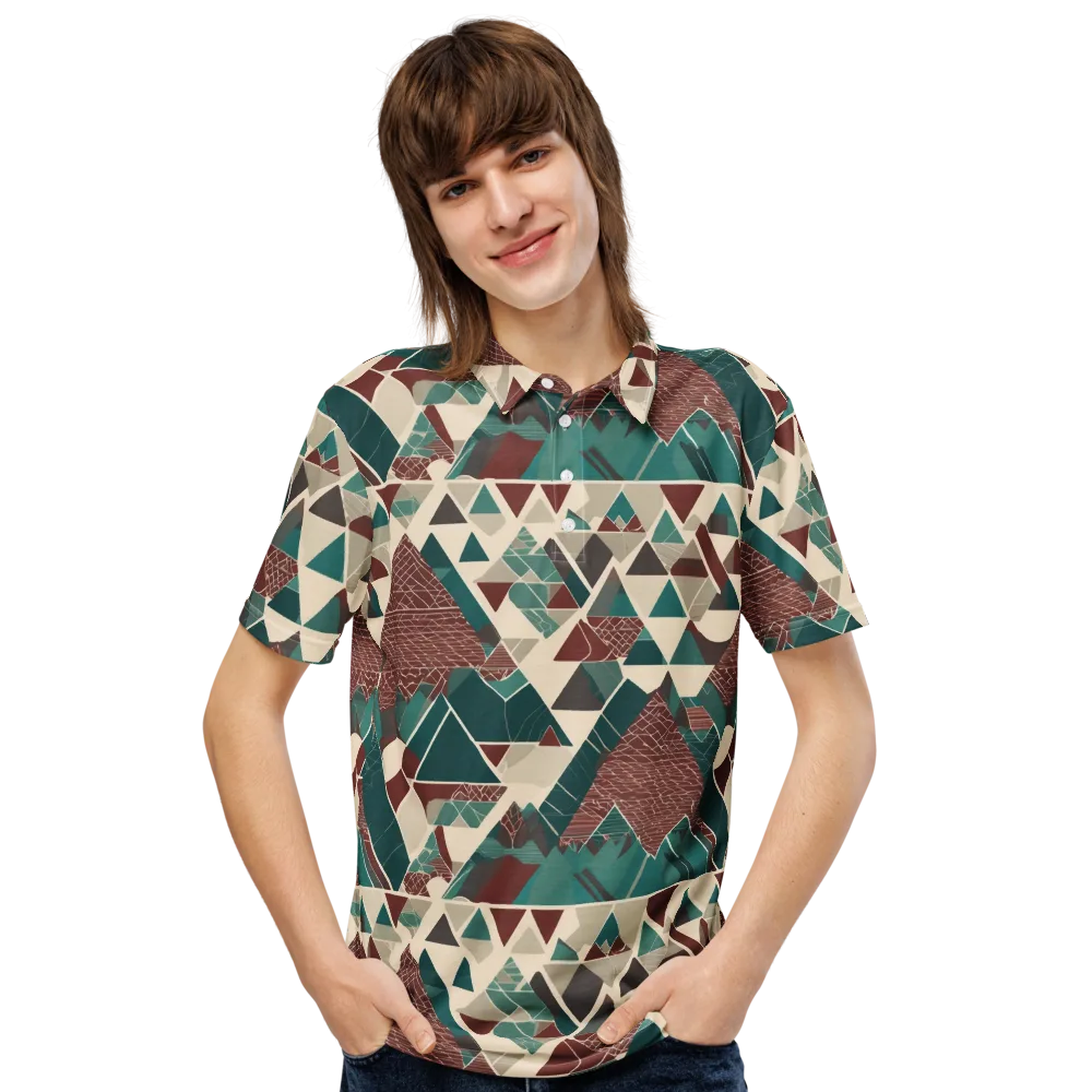 Alpine Mosaic on Men's Slim Fit Polo Shirt — Front