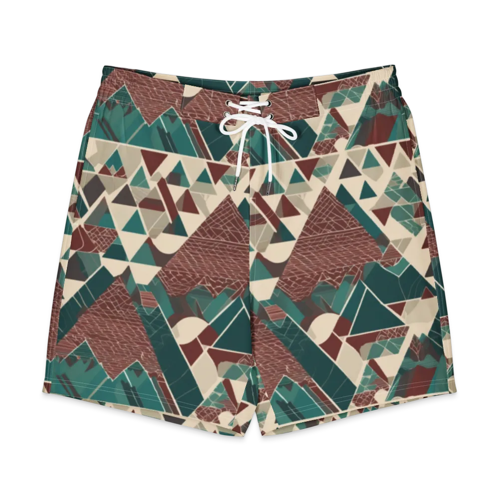 Alpine Mosaic on Men's Board Shorts — Front