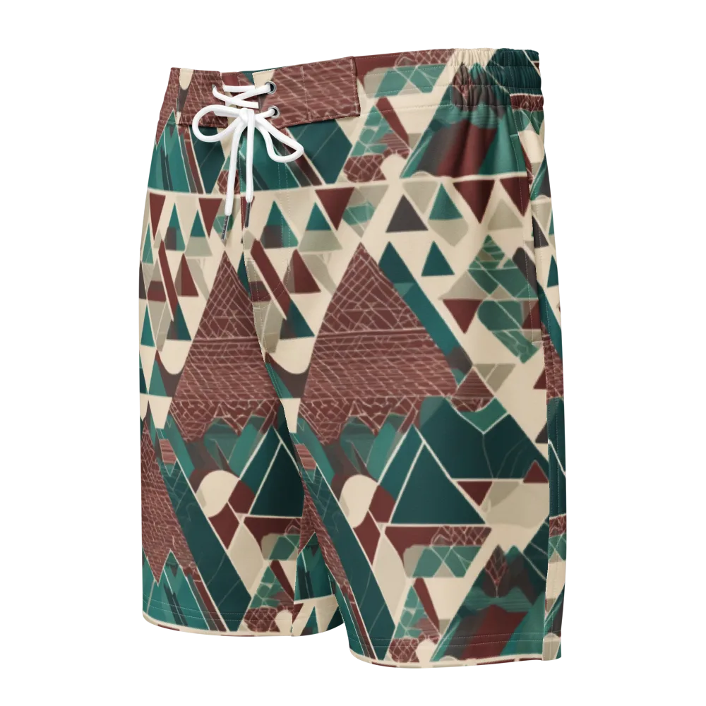 Alpine Mosaic on Men's Board Shorts — Front
