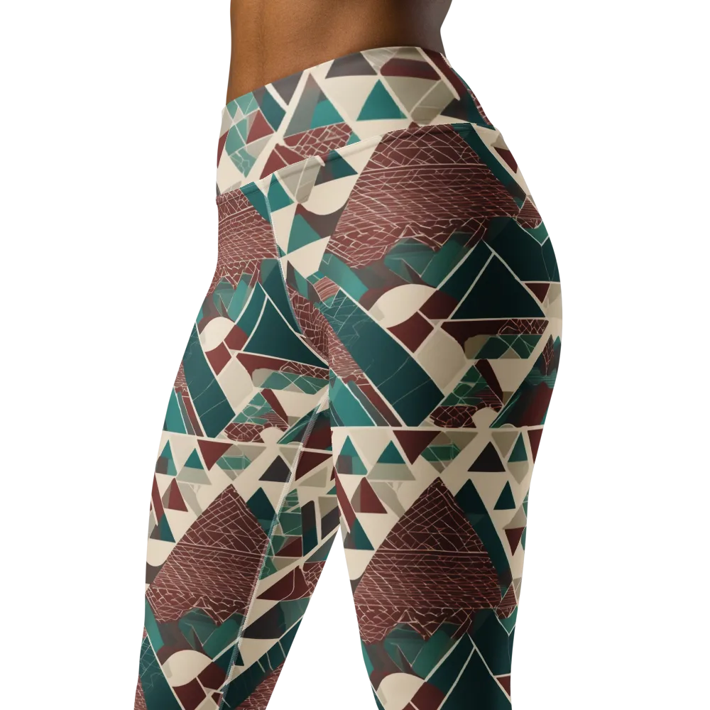 Alpine Mosaic on Yoga Leggings — Left Front