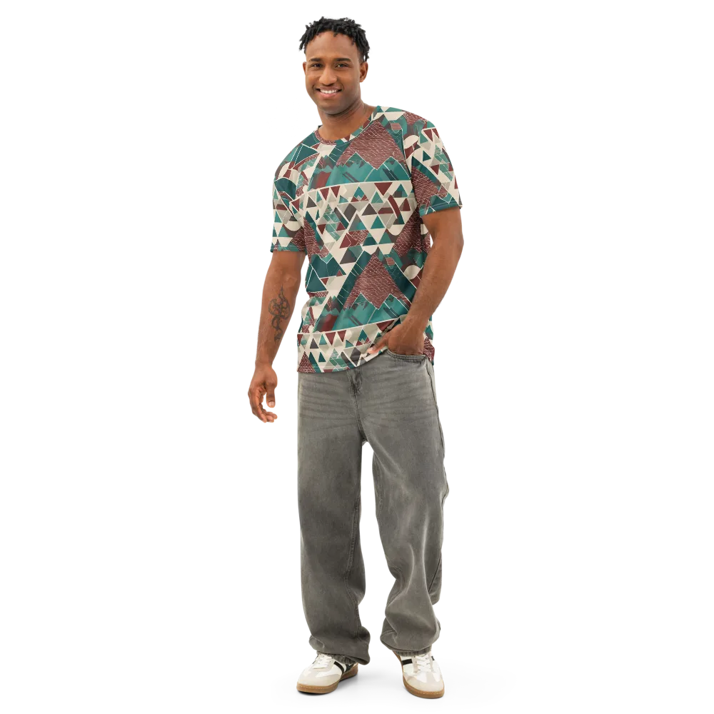 Alpine Mosaic on Men's Cotton Crew Neck T-Shirt — Front
