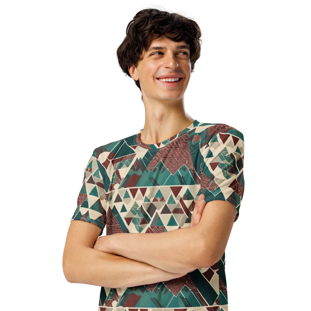 Alpine Mosaic on Men's Crew Neck T-Shirt — Left Front