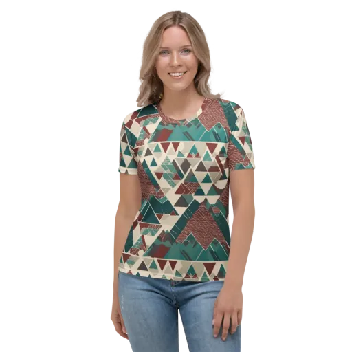 Alpine Mosaic on a Women's Crew Neck T-Shirt
