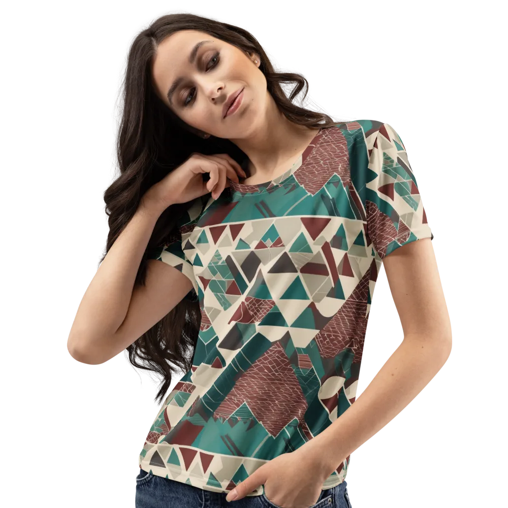 Alpine Mosaic on Women's Crew Neck T-Shirt — Left Front