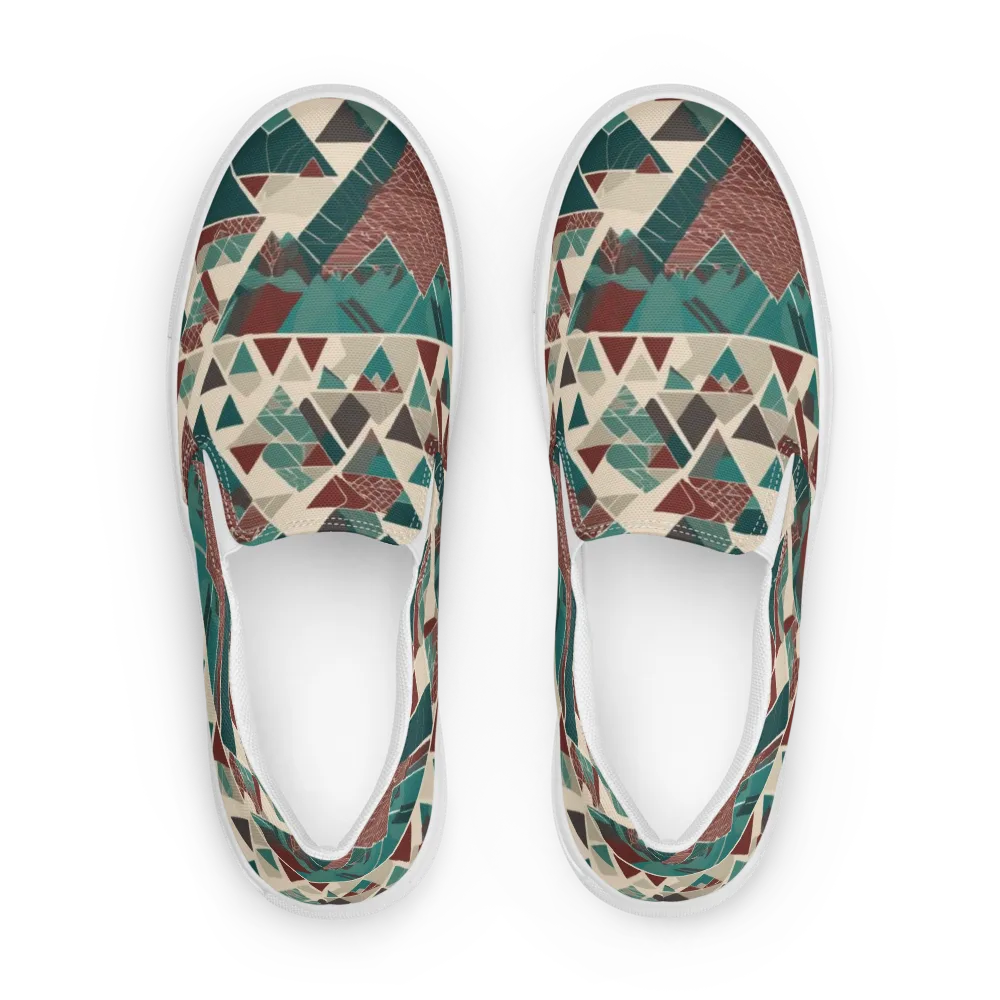 Alpine Mosaic on Men's Slip-On Canvas Shoes — Front