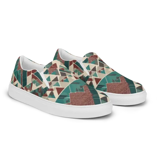 Alpine Mosaic on a Men's Slip-On Canvas Shoes