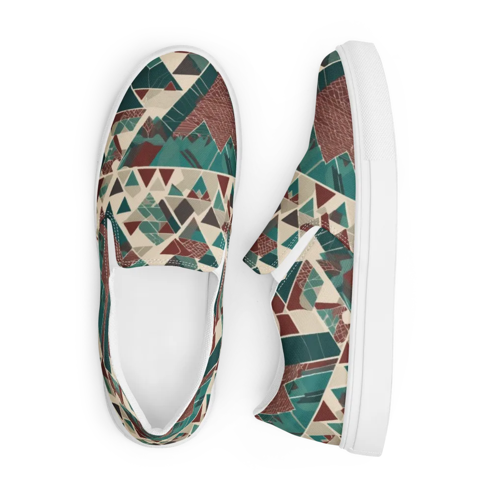 Alpine Mosaic on Men's Slip-On Canvas Shoes — Front