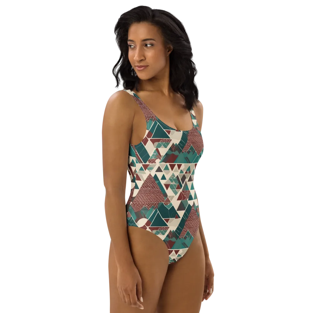 Alpine Mosaic on One-Piece Swimsuit — Right