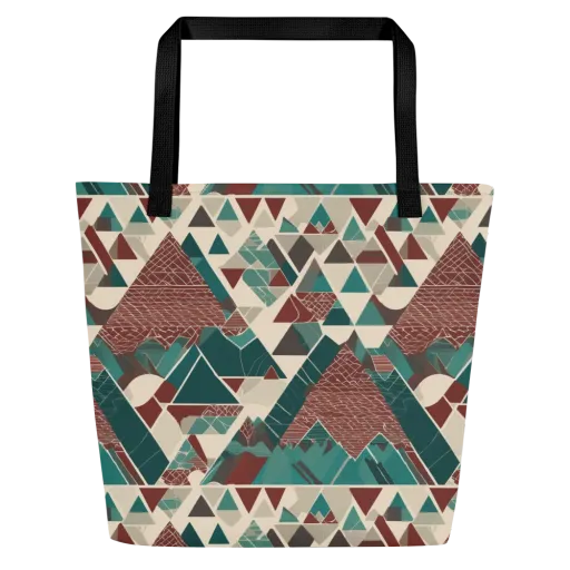 Alpine Mosaic on a Large Tote Bag W/ Pocket