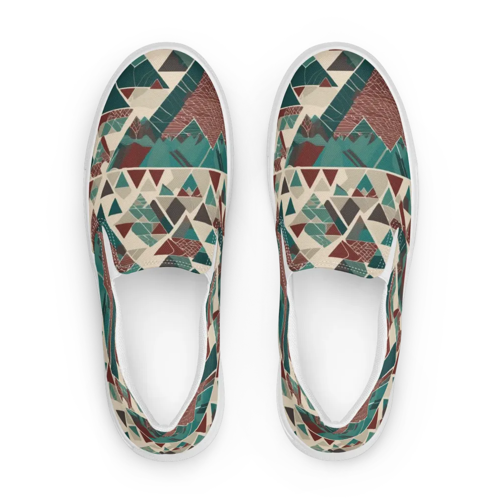 Alpine Mosaic on Women's Slip-On Canvas Shoes — Front