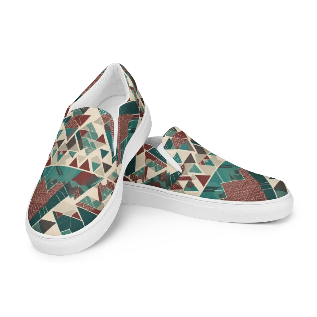 Alpine Mosaic on Women's Slip-On Canvas Shoes — Left Front