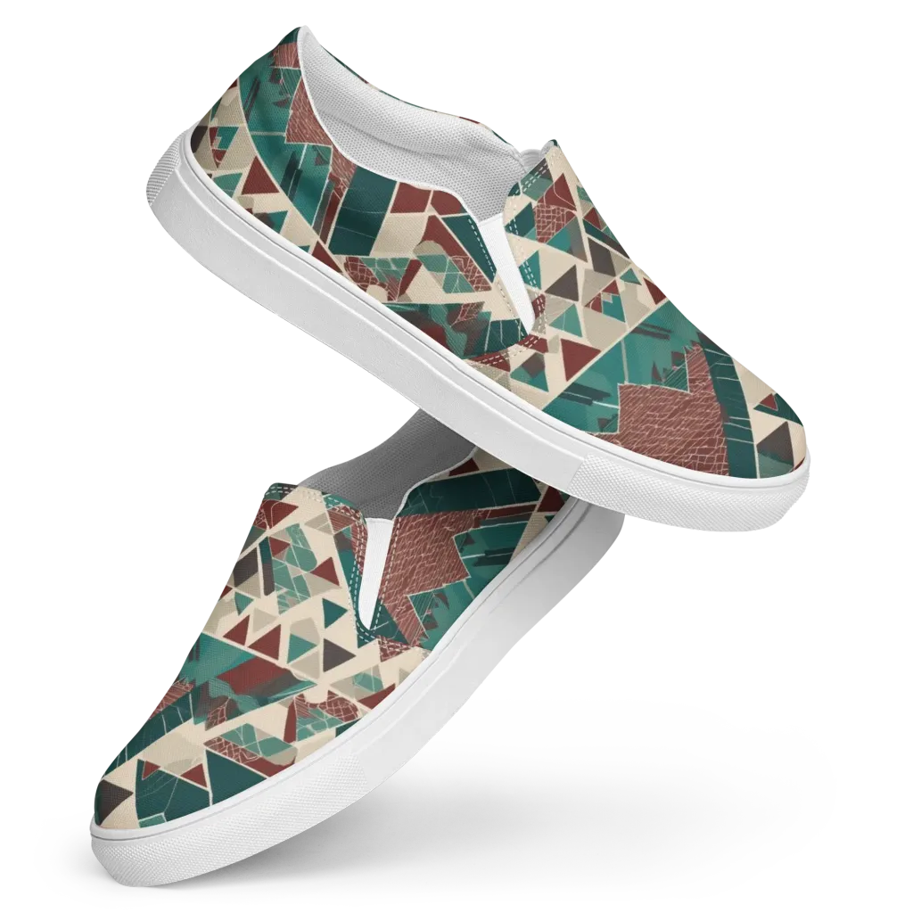 Alpine Mosaic on Women's Slip-On Canvas Shoes — Front