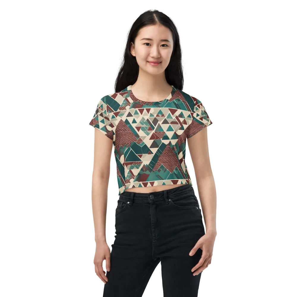 Alpine Mosaic on Crop Tee — Front