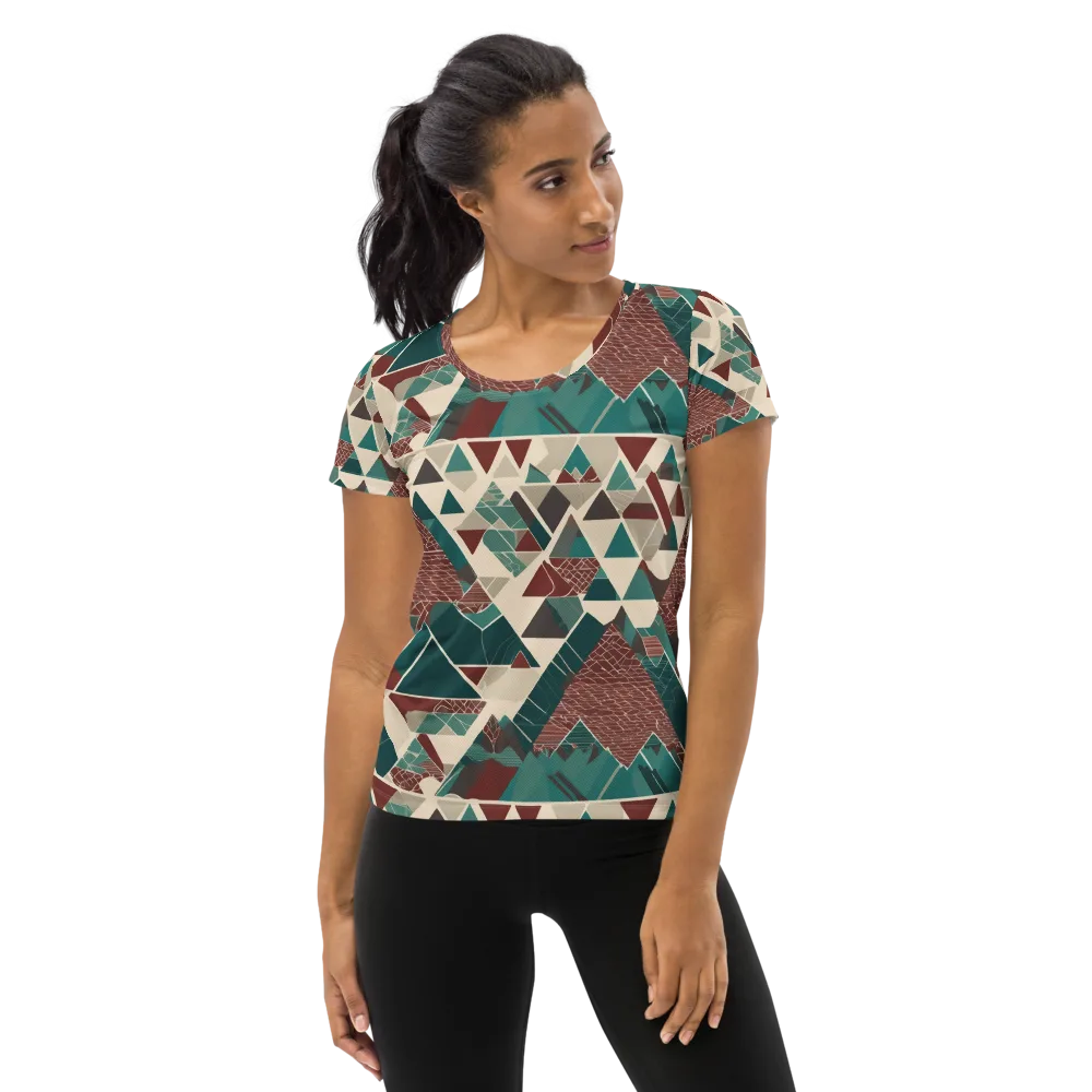 Alpine Mosaic on Women's Athletic T-Shirt — Front