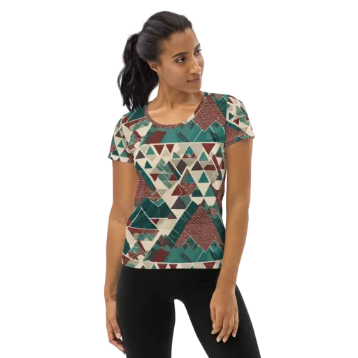 Alpine Mosaic on a Women's Athletic T-Shirt
