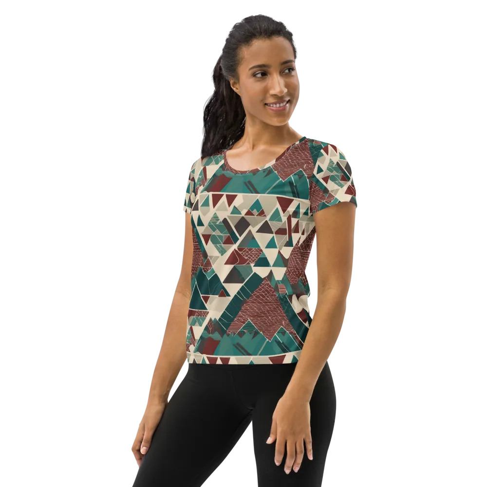 Alpine Mosaic on Women's Athletic T-Shirt — Left