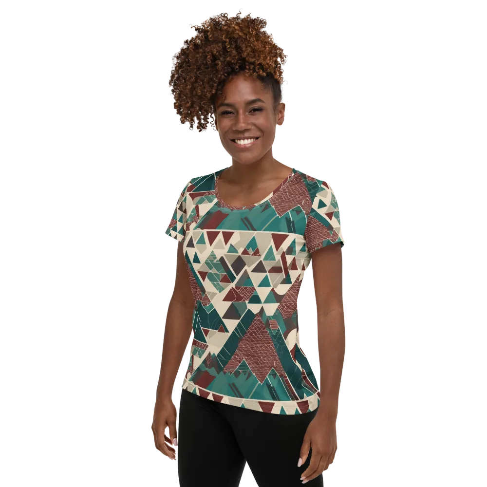 Alpine Mosaic on Women's Athletic T-Shirt — Left