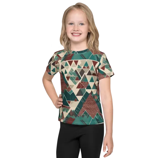 Alpine Mosaic on a Kids Crew Neck T-Shirt