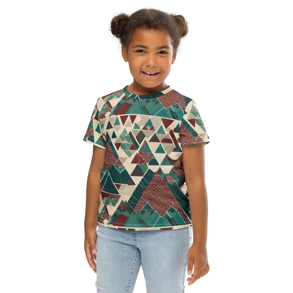 Alpine Mosaic on Kids Crew Neck T-Shirt — Front