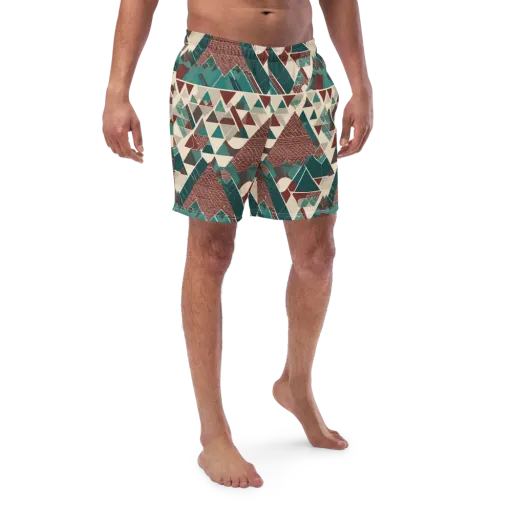 Alpine Mosaic on a Swim Trunks