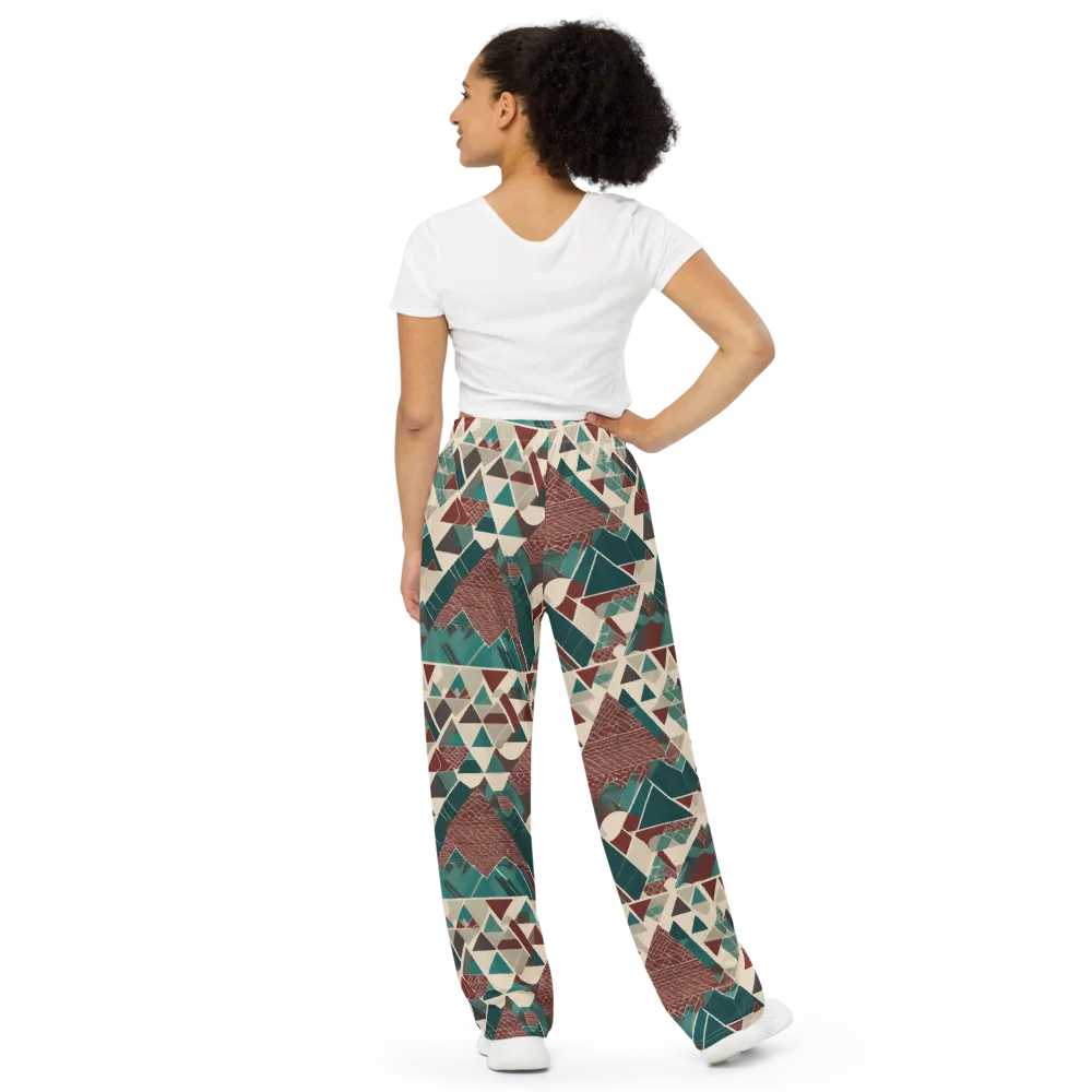Alpine Mosaic on Wide-Leg Pants — Back