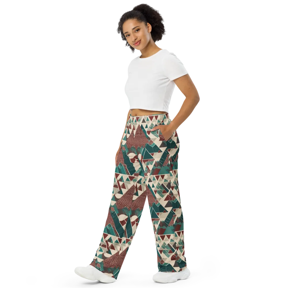 Alpine Mosaic on Wide-Leg Pants — Left Front