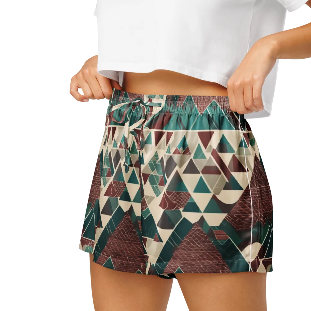 Alpine Mosaic on Women's Pajama Shorts — Left