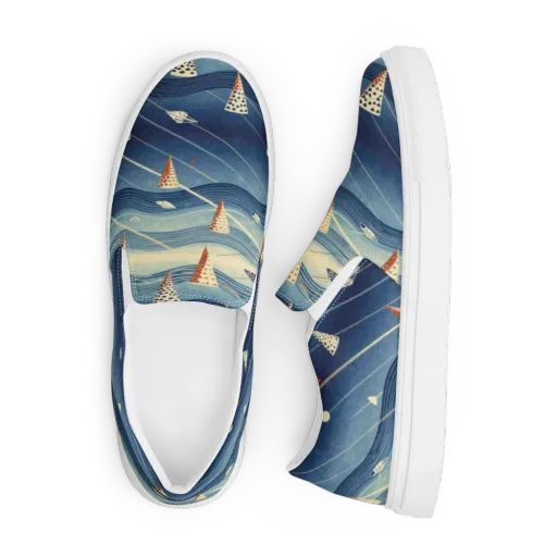 Nautical Signal on Men's Slip-On Canvas Shoes
