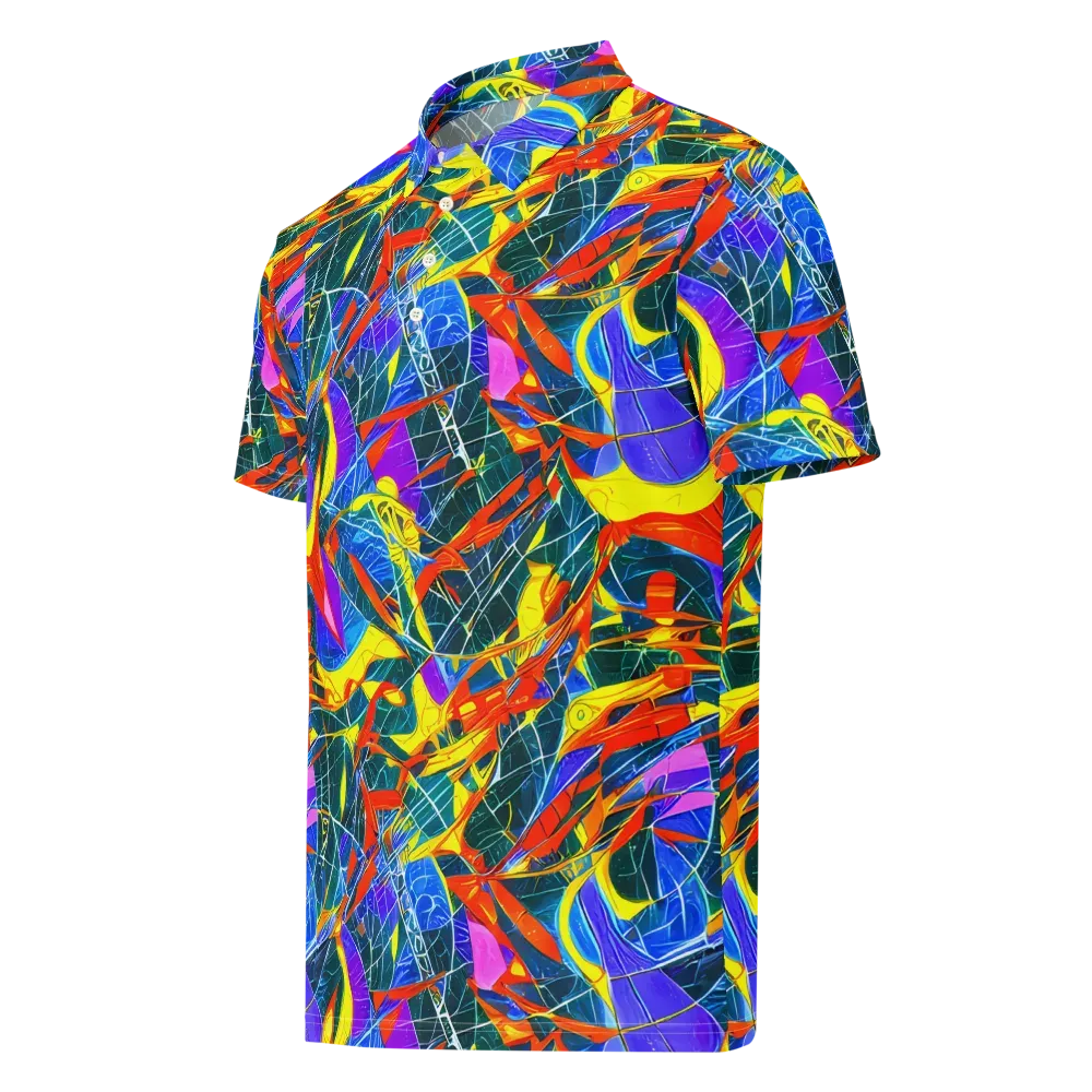 Arkhipov Waves on Men's Slim Fit Polo Shirt — Left Front