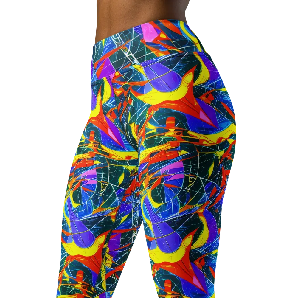 Arkhipov Waves on Yoga Leggings — Left Front