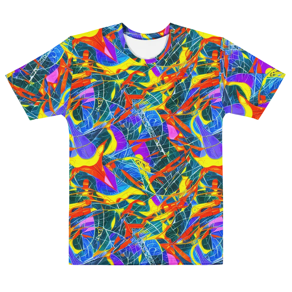 Arkhipov Waves on Men's Cotton Crew Neck T-Shirt — Front