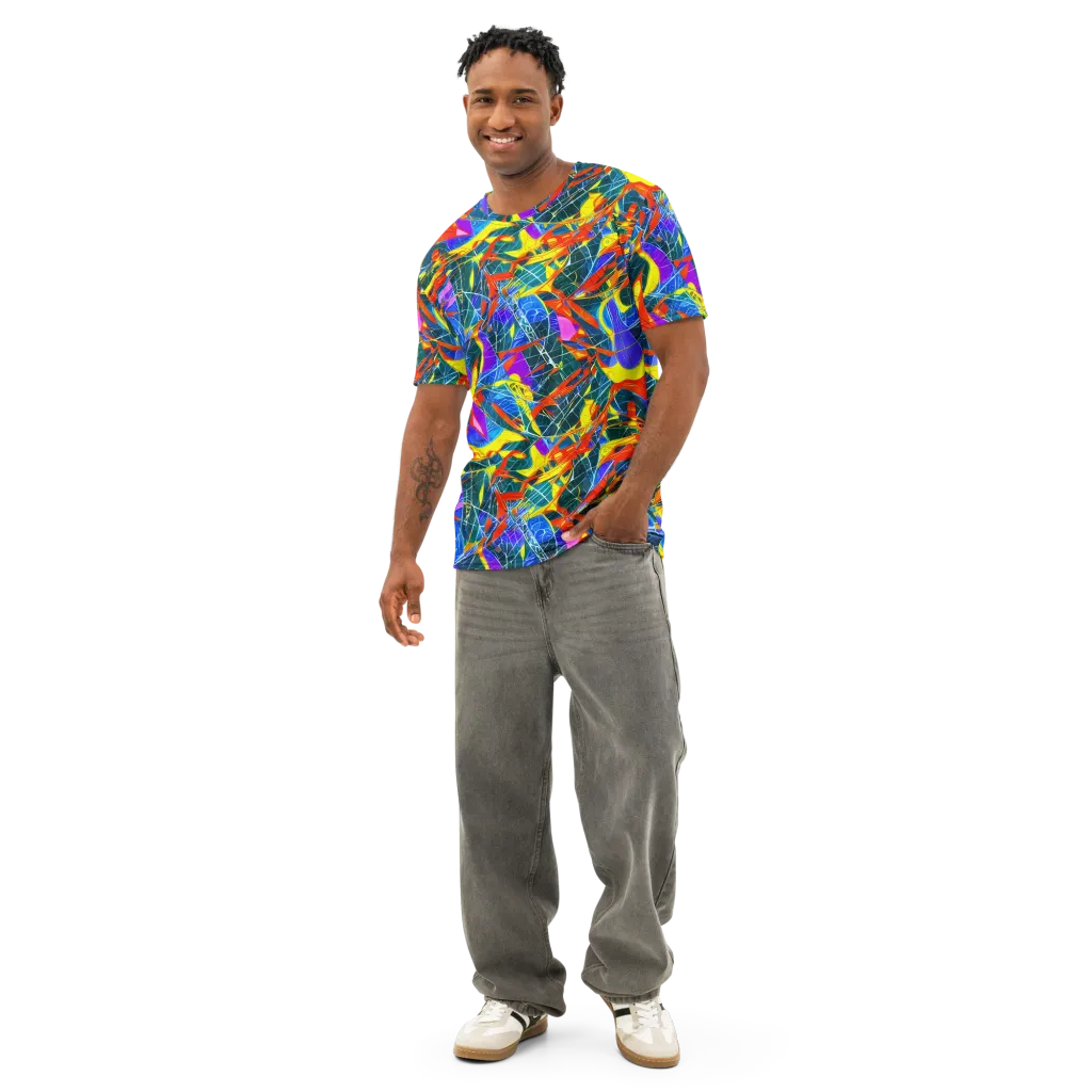 Arkhipov Waves on Men's Cotton Crew Neck T-Shirt — Front