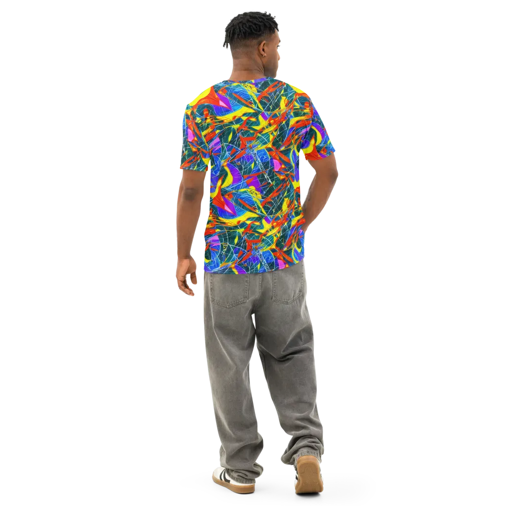 Arkhipov Waves on Men's Cotton Crew Neck T-Shirt — Back