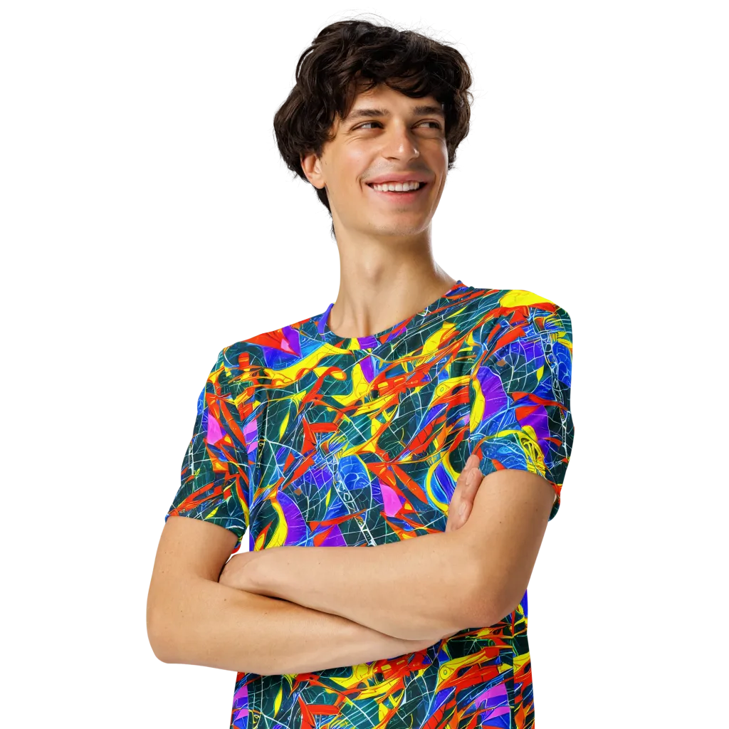 Arkhipov Waves on Men's Crew Neck T-Shirt — Left Front