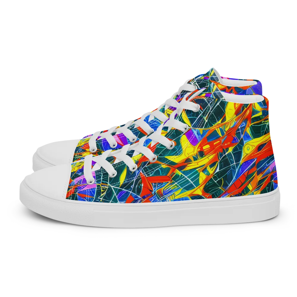 Arkhipov Waves on Men's High Top Canvas Shoes — Left