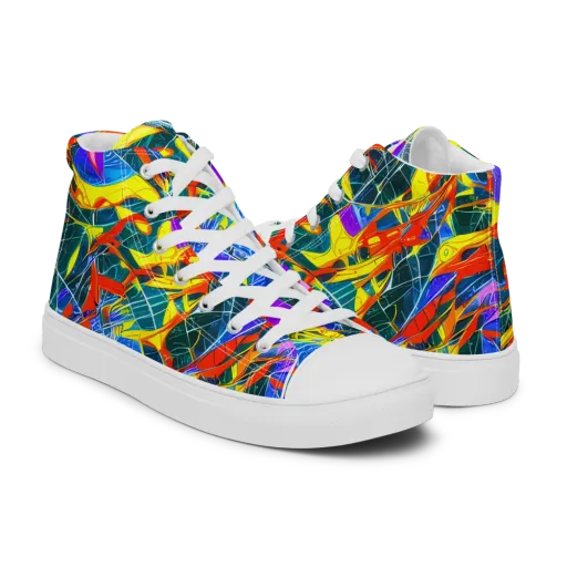 Arkhipov Waves on a Men's High Top Canvas Shoes