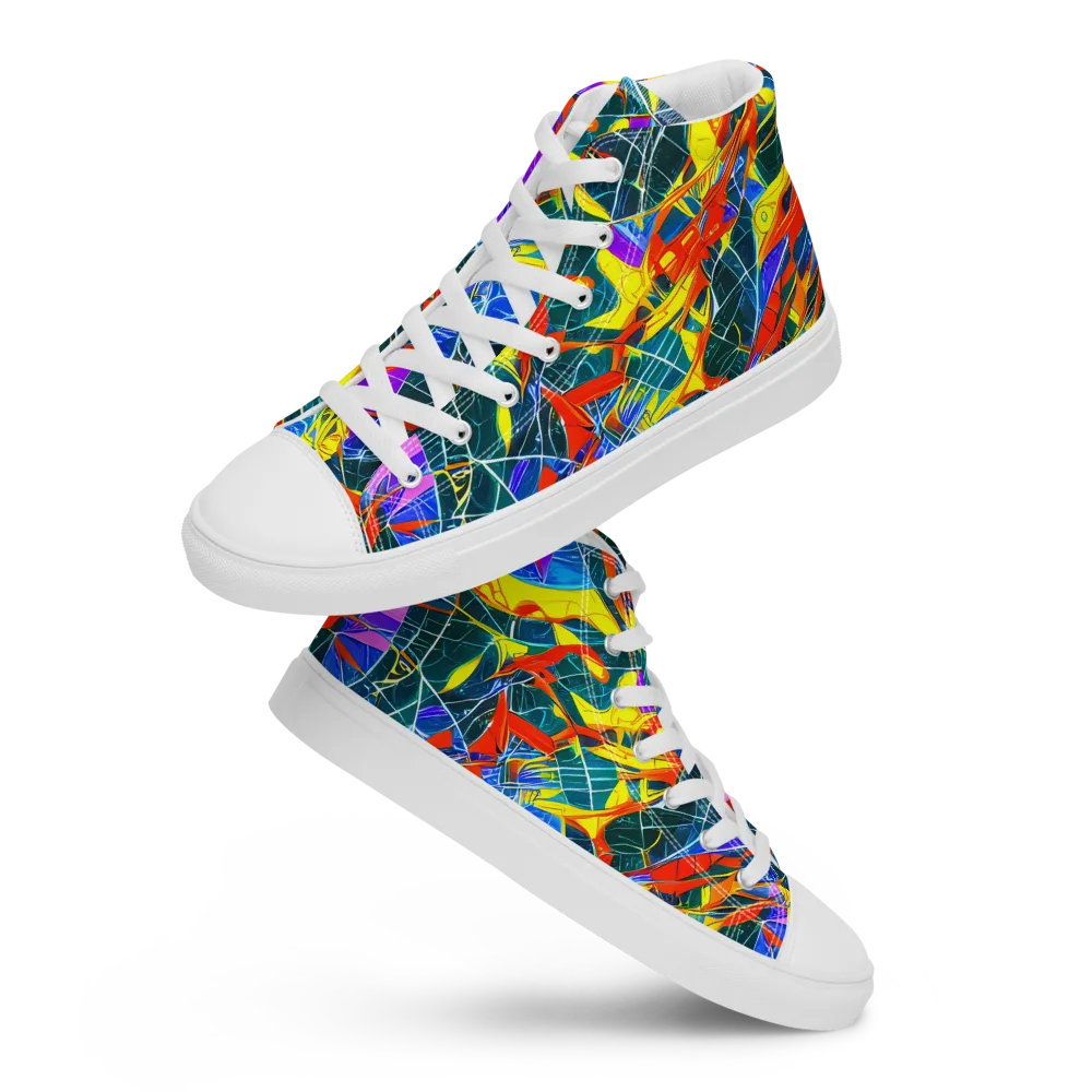 Arkhipov Waves on Men's High Top Canvas Shoes — Front