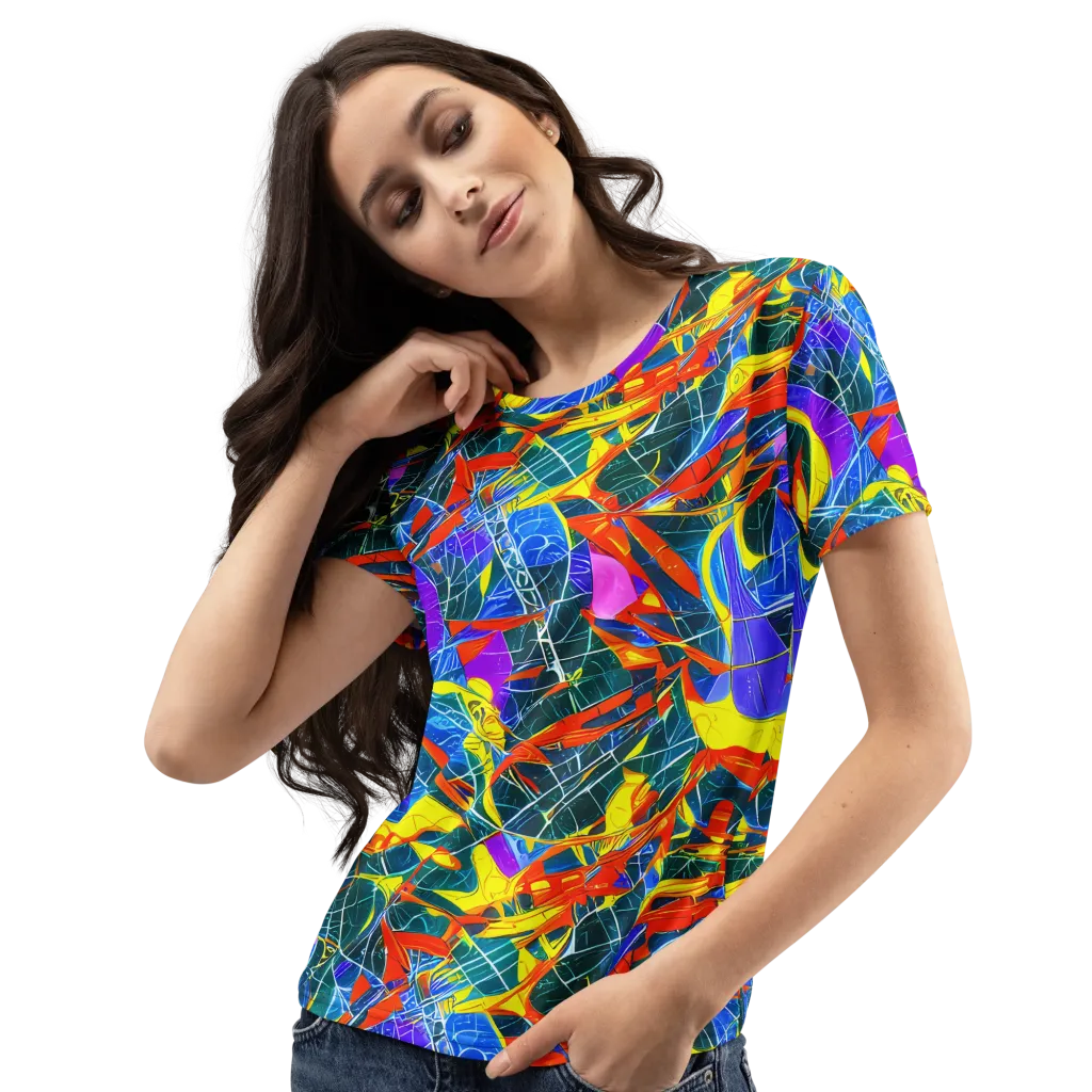 Arkhipov Waves on Women's Crew Neck T-Shirt — Left Front