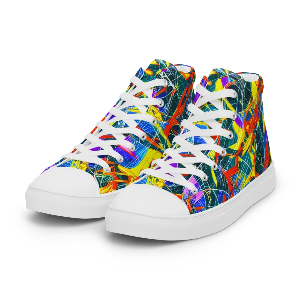 Arkhipov Waves on Women's High Top Canvas Shoes — Left Front