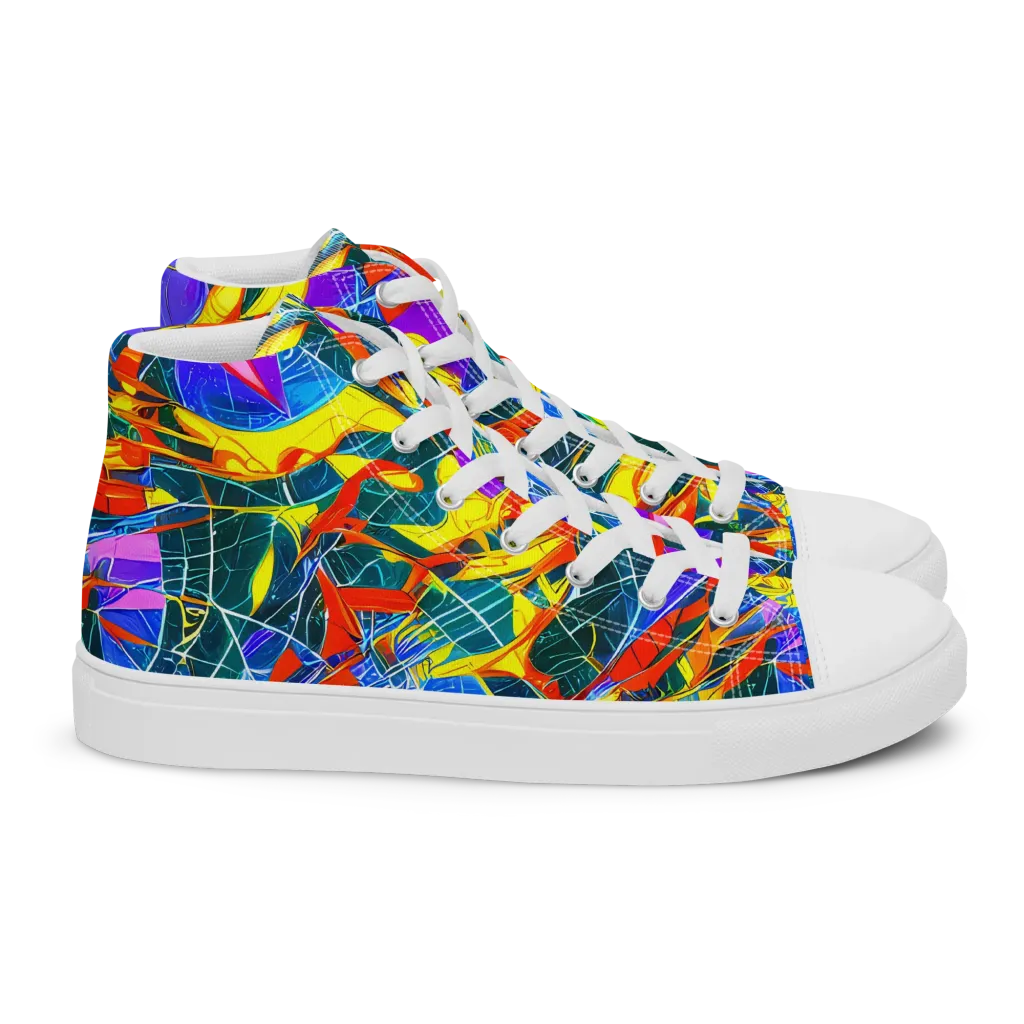 Arkhipov Waves on Women's High Top Canvas Shoes — Right