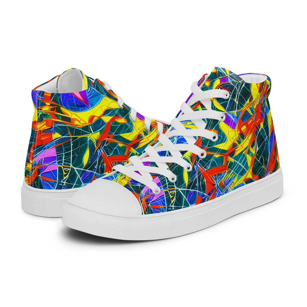 Arkhipov Waves on Women's High Top Canvas Shoes — Left