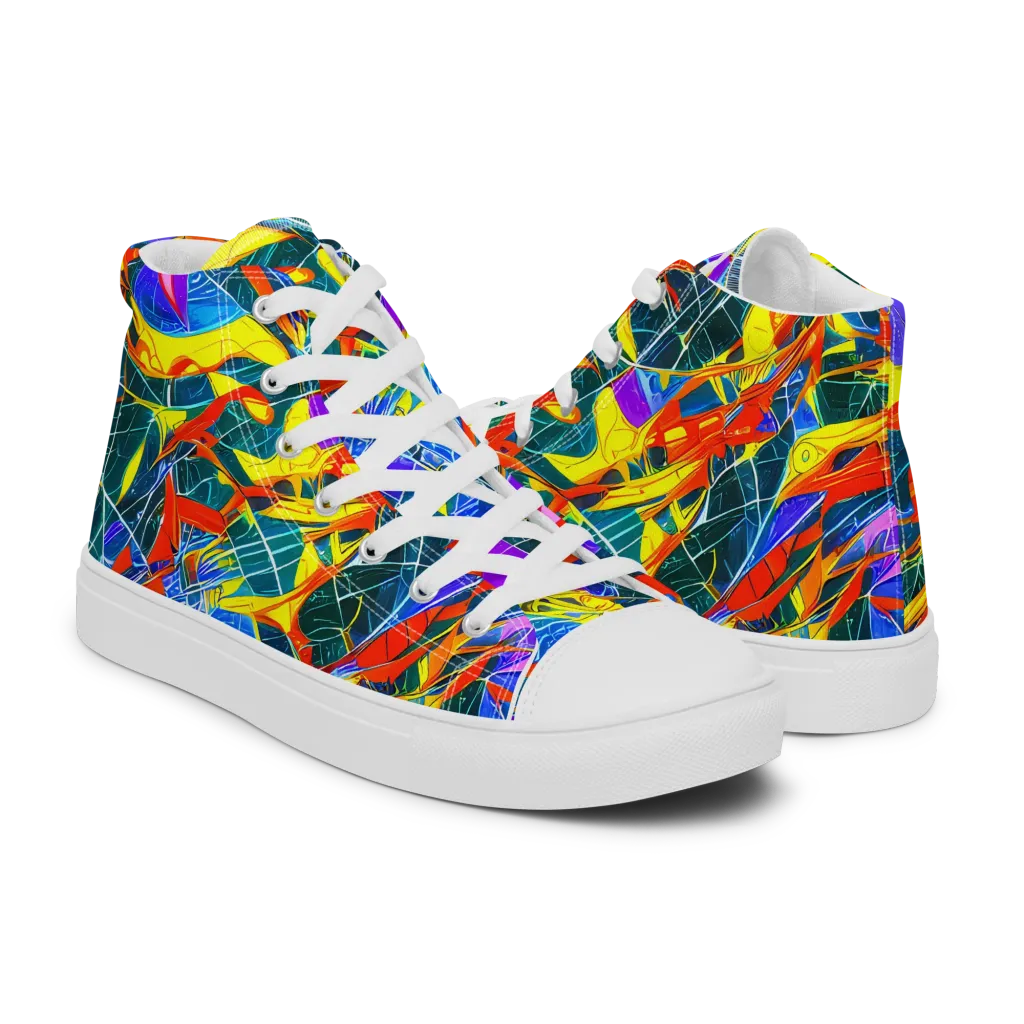 Arkhipov Waves on Women's High Top Canvas Shoes — Right