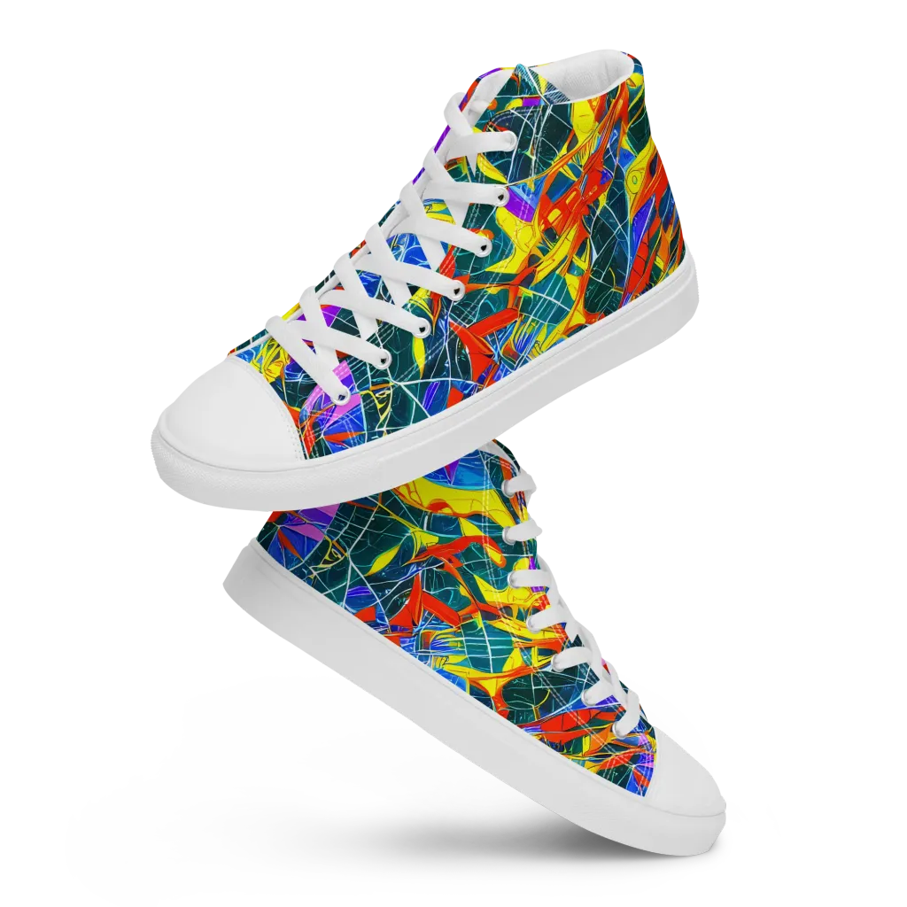 Arkhipov Waves on Women's High Top Canvas Shoes — Front