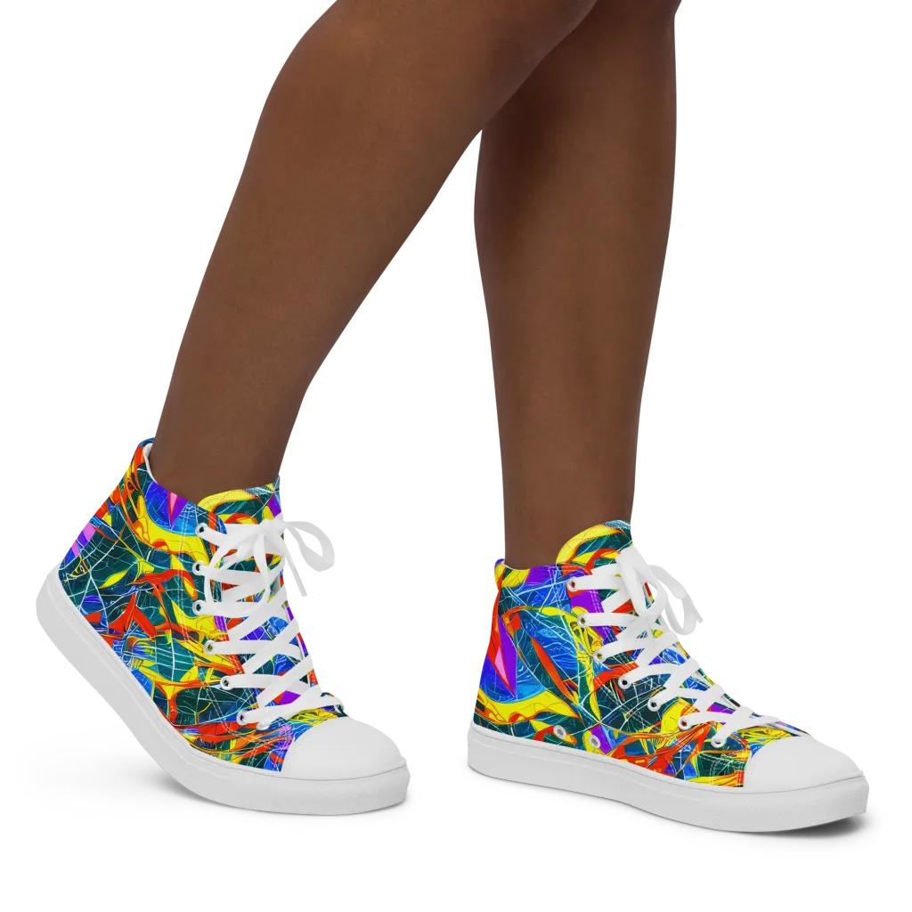 Arkhipov Waves on Women's High Top Canvas Shoes — Right