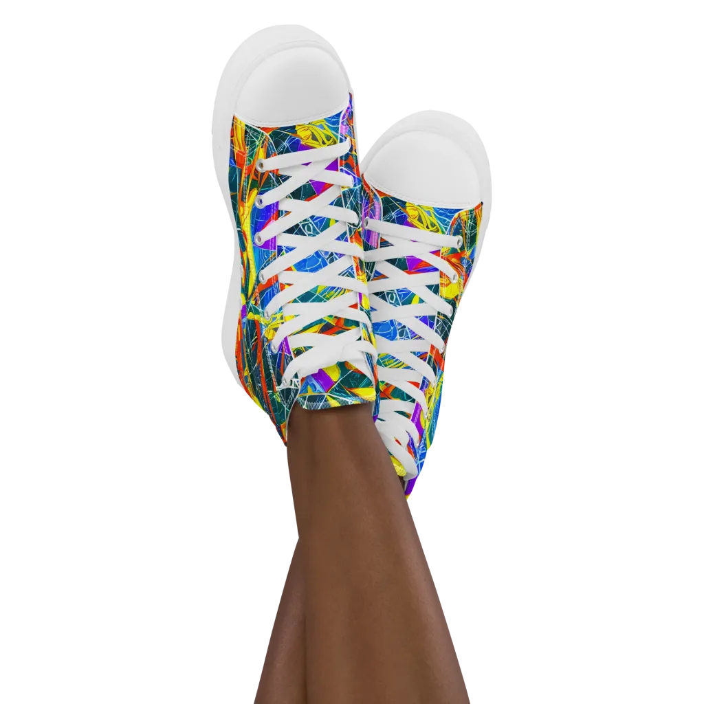Arkhipov Waves on Women's High Top Canvas Shoes — Front