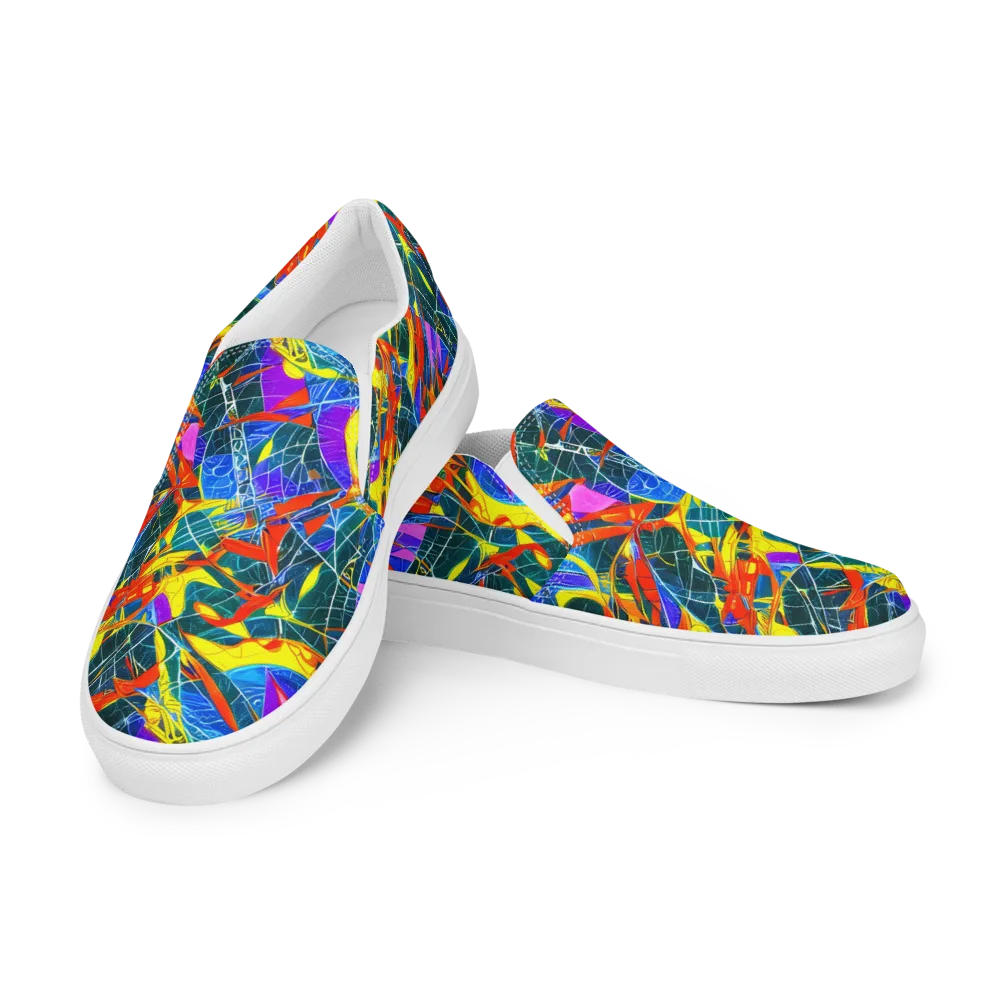 Arkhipov Waves on Men's Slip-On Canvas Shoes — Left Front