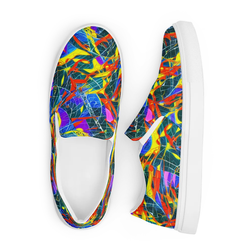 Arkhipov Waves on Men's Slip-On Canvas Shoes — Front