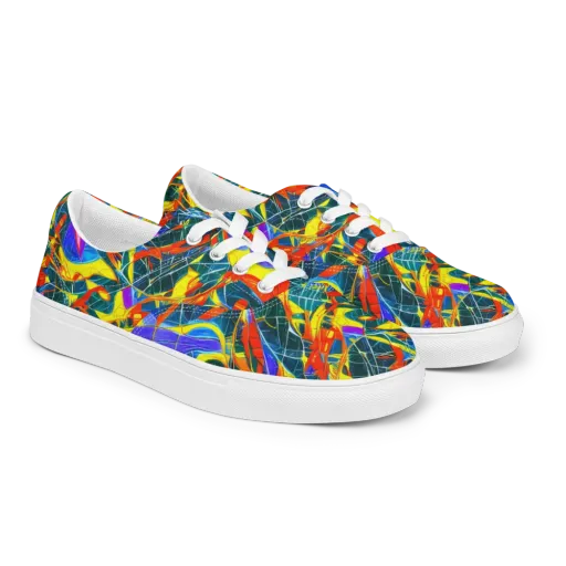 Arkhipov Waves on a Men's Lace-Up Canvas Shoes